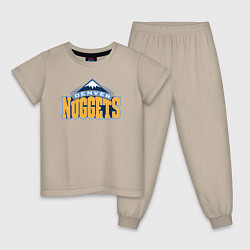 Пижама хлопковая детская Denver Nuggets, цвет: миндальный