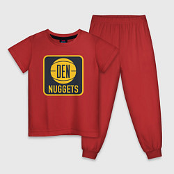 Пижама хлопковая детская Den Nuggets, цвет: красный