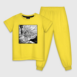 Пижама хлопковая детская Манга Персонаж, цвет: желтый