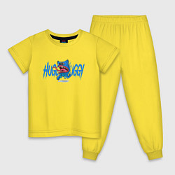 Пижама хлопковая детская Huggy Wuggy imposter, цвет: желтый