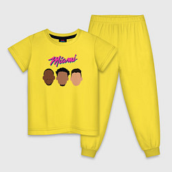 Пижама хлопковая детская Miami players, цвет: желтый