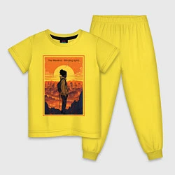 Пижама хлопковая детская The Weeknd Blinding lights, цвет: желтый