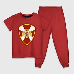 Пижама хлопковая детская ВВ МВД РФ - эмблема, цвет: красный
