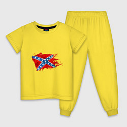 Пижама хлопковая детская Конфедерация брызги, цвет: желтый