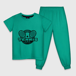 Пижама хлопковая детская Tennis, цвет: зеленый