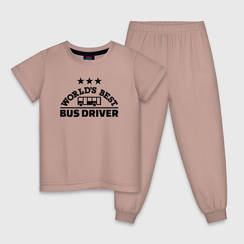 Детская пижама Лучший в мире водитель автобуса / Пыльно-розовый – фото 1