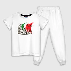 Пижама хлопковая детская Рим Италия, цвет: белый