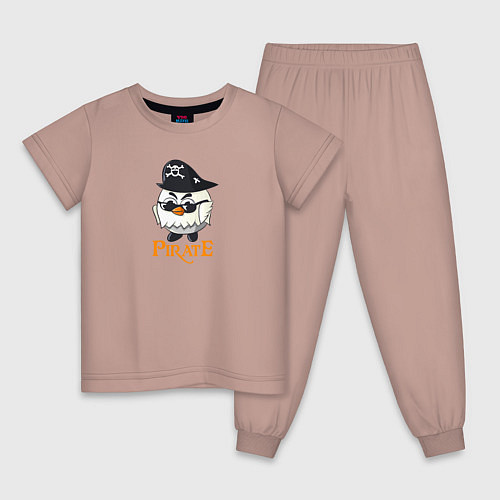 Детская пижама Chicken Gun: Пират / Пыльно-розовый – фото 1