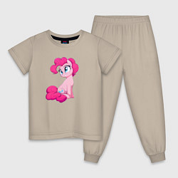 Пижама хлопковая детская Пинки Пай, цвет: миндальный