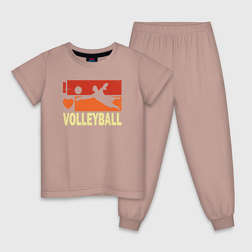 Детская пижама Я люблю волейбол / Пыльно-розовый – фото 1