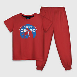 Пижама хлопковая детская Counter strike game, цвет: красный