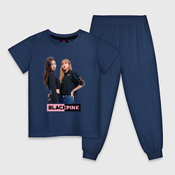 Пижама хлопковая детская Blackpink kpop, цвет: тёмно-синий
