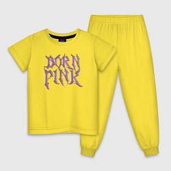 Пижама хлопковая детская Born pink Blackpink, цвет: желтый