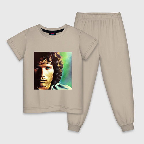 Детская пижама Jim Morrison One eye Digital Art / Миндальный – фото 1