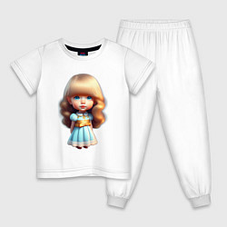Пижама хлопковая детская Маленькая принцесса, цвет: белый