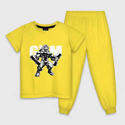 Пижама хлопковая детская Lion GYM, цвет: желтый