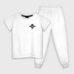 Пижама хлопковая детская ВДВ символ логотип, цвет: белый
