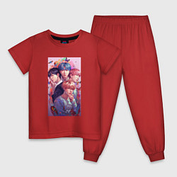Пижама хлопковая детская BTS pink style, цвет: красный