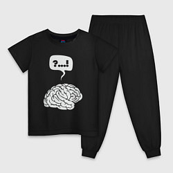 Пижама хлопковая детская Штурм мозга, цвет: черный