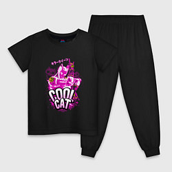 Пижама хлопковая детская Cool cat- Killer queen- Jo jo, цвет: черный