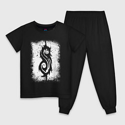 Пижама хлопковая детская Slipknot logo, цвет: черный