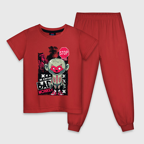 Детская пижама Будь на чеку / Красный – фото 1