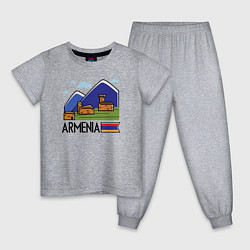 Пижама хлопковая детская Горная Армения, цвет: меланж
