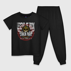 Пижама хлопковая детская Linkin Park рок легенда, цвет: черный