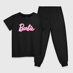 Пижама хлопковая детская Барби Фильм Логотип, цвет: черный