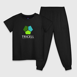 Пижама хлопковая детская Tricell Inc, цвет: черный