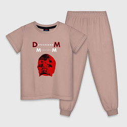 Пижама хлопковая детская Depeche Mode 2023 Memento Mori - Red Skull 01, цвет: пыльно-розовый
