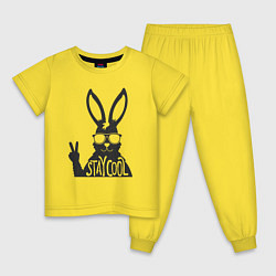 Пижама хлопковая детская Stay cool rabbit, цвет: желтый