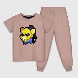Пижама хлопковая детская Золотой маленький Фредди, цвет: пыльно-розовый