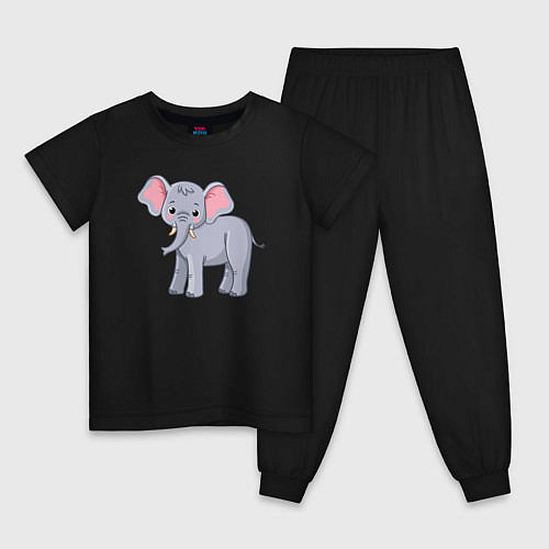 Детская пижама Сute elephant / Черный – фото 1