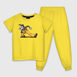 Пижама хлопковая детская Пиксельный Борис, цвет: желтый
