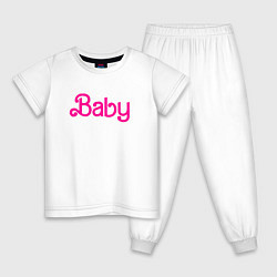 Пижама хлопковая детская Ребенок Барби, цвет: белый