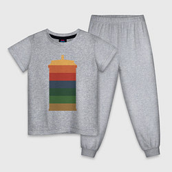 Пижама хлопковая детская Color tardis, цвет: меланж