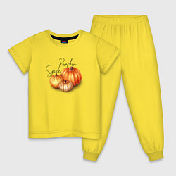 Пижама хлопковая детская Pumpkin Spice, цвет: желтый
