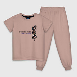 Пижама хлопковая детская Depeche Mode - Shake The Disease, цвет: пыльно-розовый