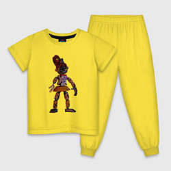 Пижама хлопковая детская Женский аниматроник, цвет: желтый
