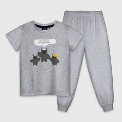Пижама хлопковая детская Семейка мудрых сов, цвет: меланж