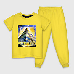 Пижама хлопковая детская Великие пирамиды майя, цвет: желтый