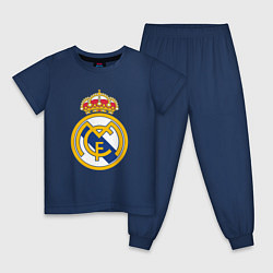 Пижама хлопковая детская Real madrid fc sport, цвет: тёмно-синий
