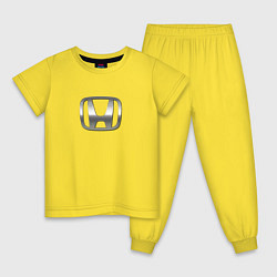 Пижама хлопковая детская Honda sport auto silver, цвет: желтый
