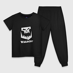 Пижама хлопковая детская Waaagh, цвет: черный