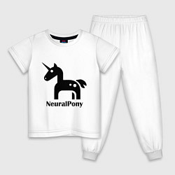 Пижама хлопковая детская Neural Pony, цвет: белый