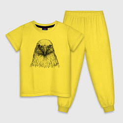 Пижама хлопковая детская Орёл анфас, цвет: желтый
