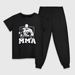 Пижама хлопковая детская Mixed martial arts, цвет: черный