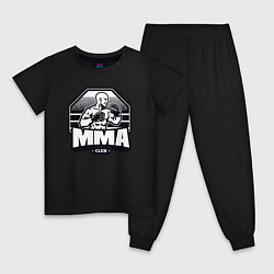 Пижама хлопковая детская MMA club, цвет: черный