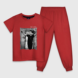 Пижама хлопковая детская Depeche Mode - Dave Gahan позирует, цвет: красный
